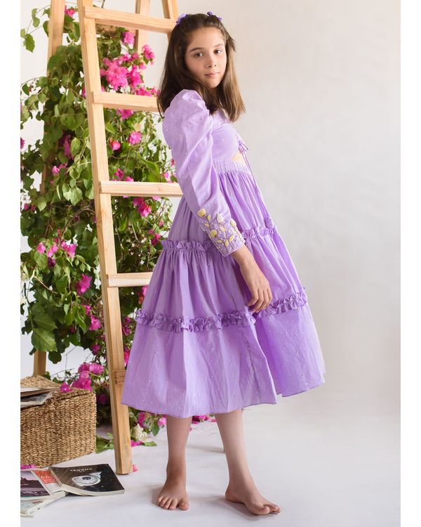 Lilac embroidered tier dress 1
