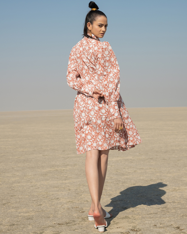 Rust short tiered dress 1