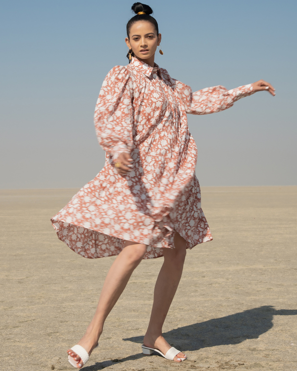 Rust short tiered dress 3