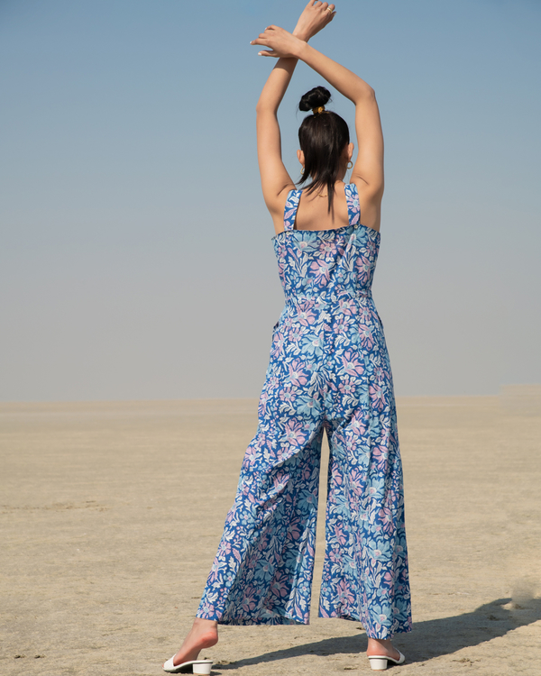 Blue floral jumpsuit 1