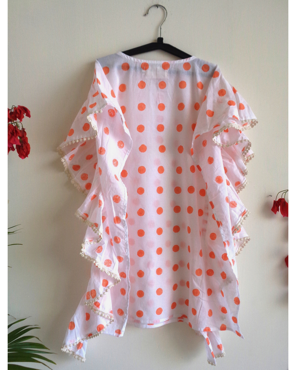 White polka dot ruffled dress 1