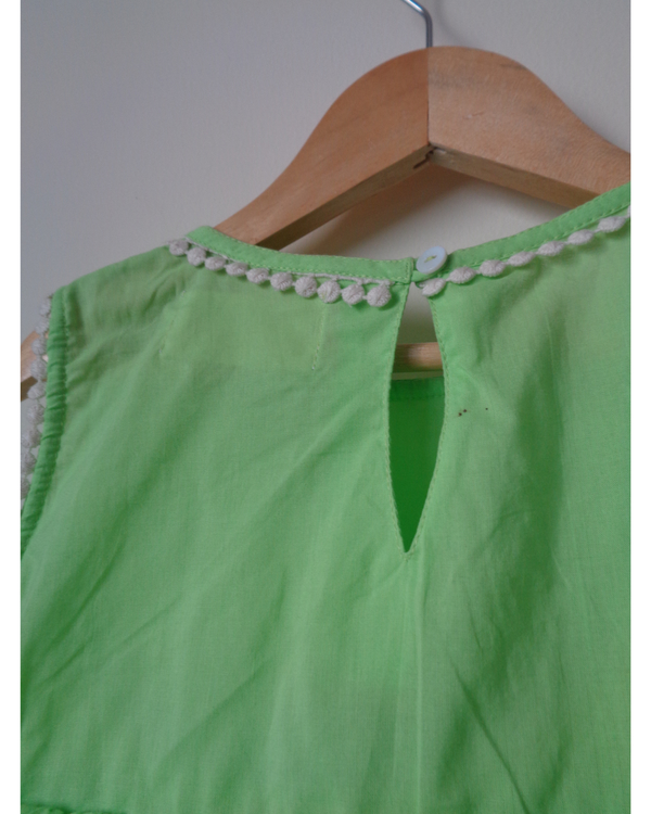 Pista green ruffled top and shorts set - set of two 1