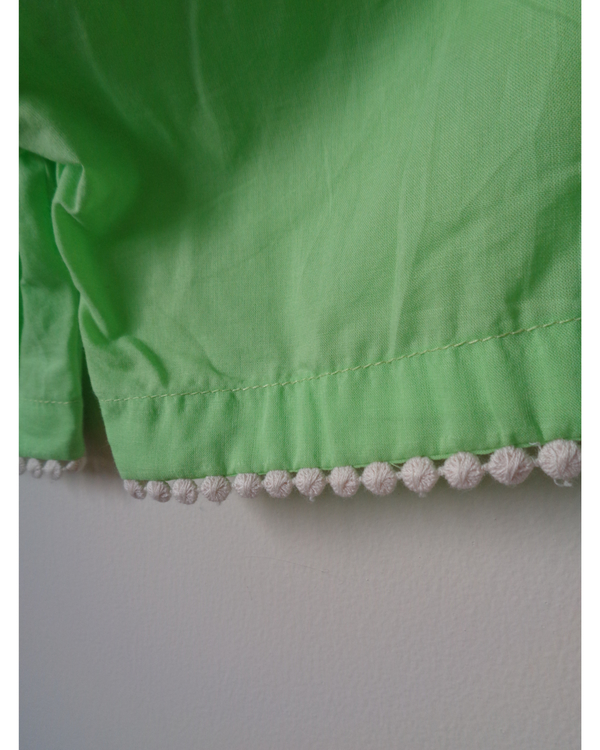 Pista green ruffled top and shorts set - set of two 3