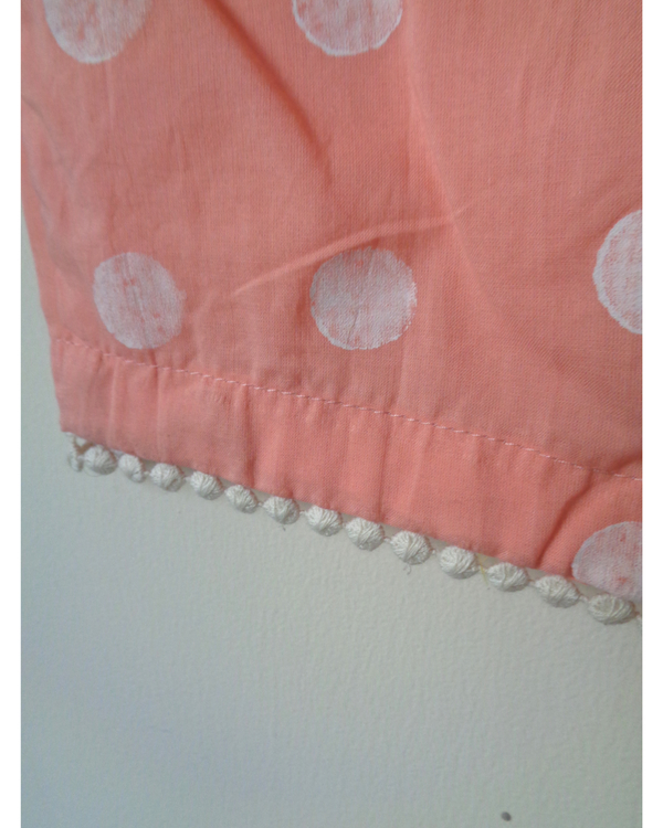Peach ruffled top and shorts set - set of two 1