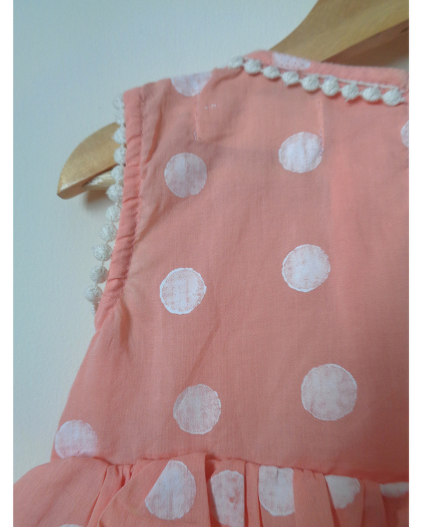 Peach ruffled top and shorts set - set of two 2