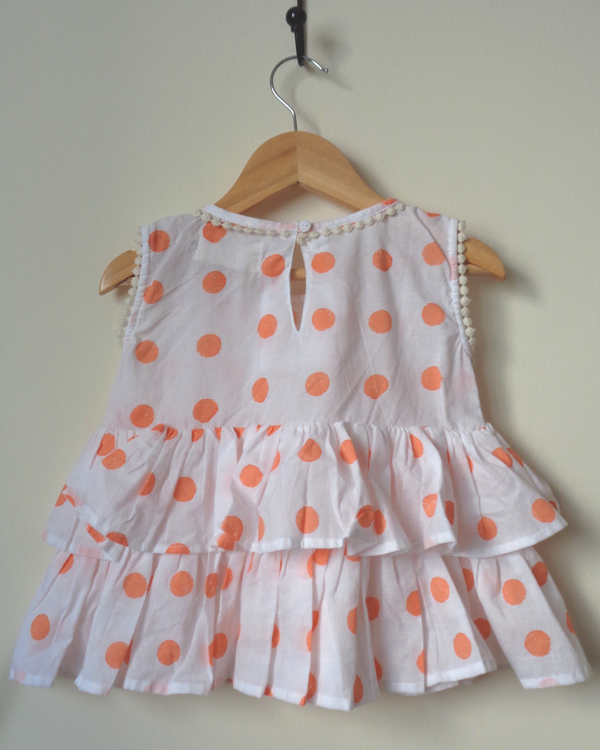 White ruffled polka top 1