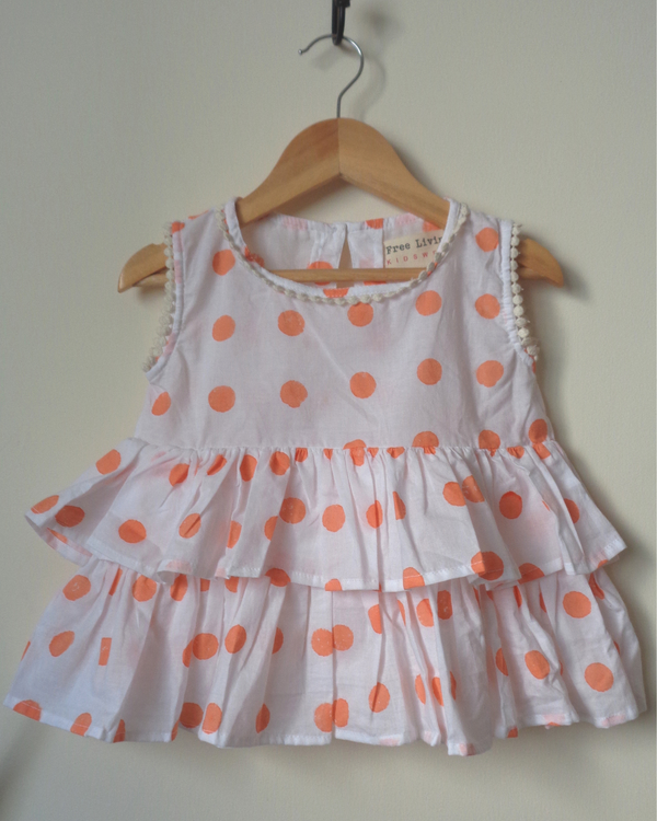 White ruffled polka top 2