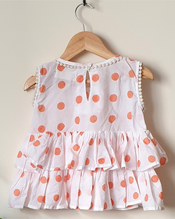 White polka top and shorts set - set of two 2