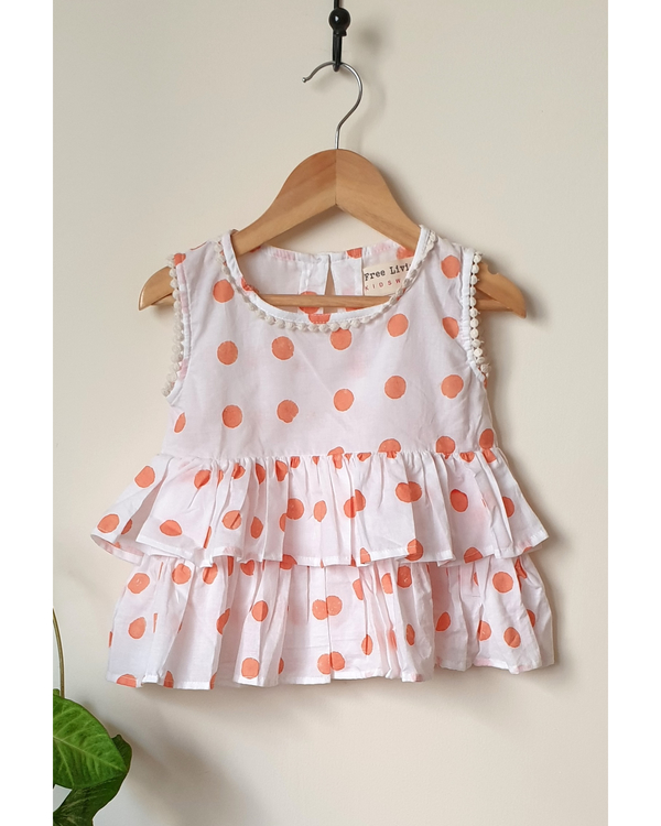 White polka top and shorts set - set of two 3