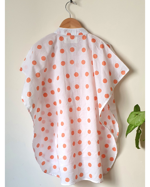 White polka dot kaftan dress 1