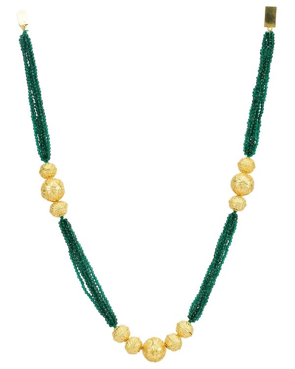Green beaded handcrafted necklace 2