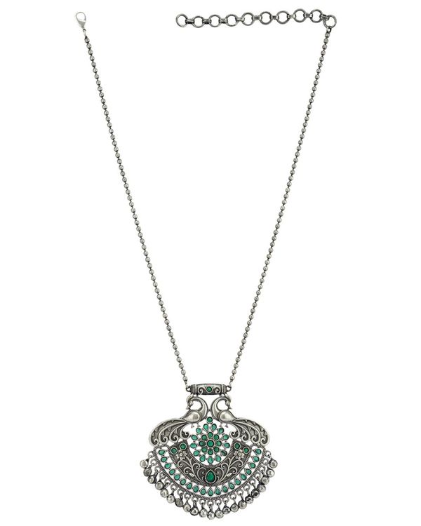 Peacock designed metal beaded necklace 2