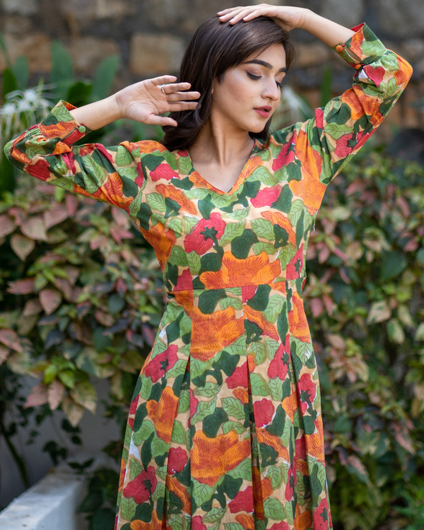 Multicolour floral printed dress 1