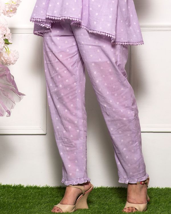Lilac asymmetrical kurta with pants - set of two 3