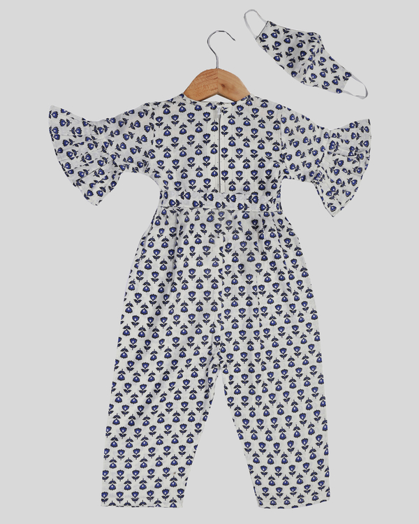Blue printed cotton jumpsuit 2