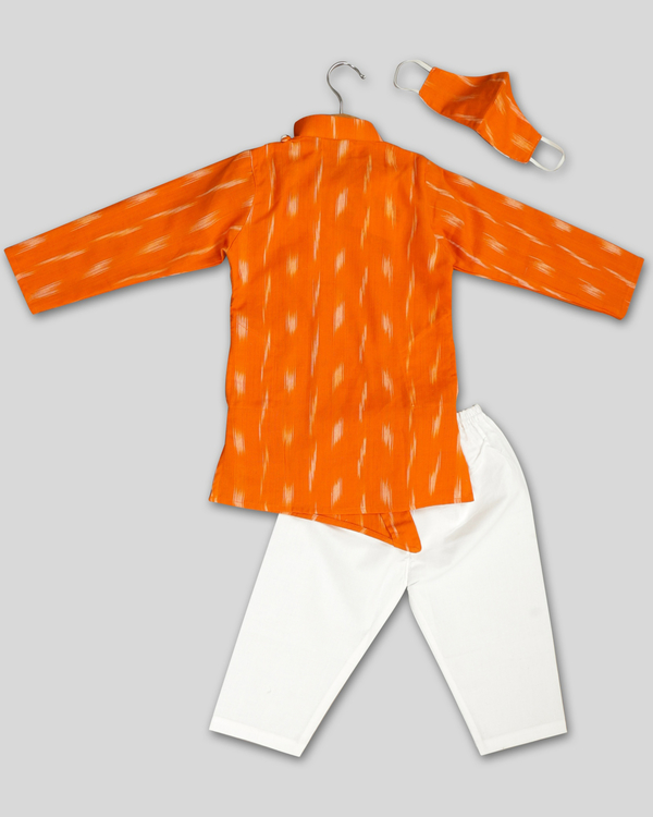 Orange kurta pyjama set - set of two 2