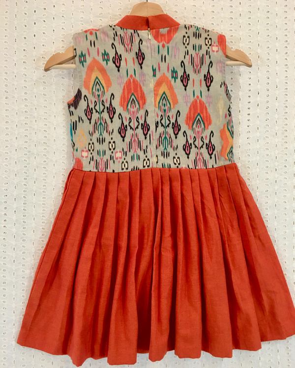 Orange patola printed dress 1