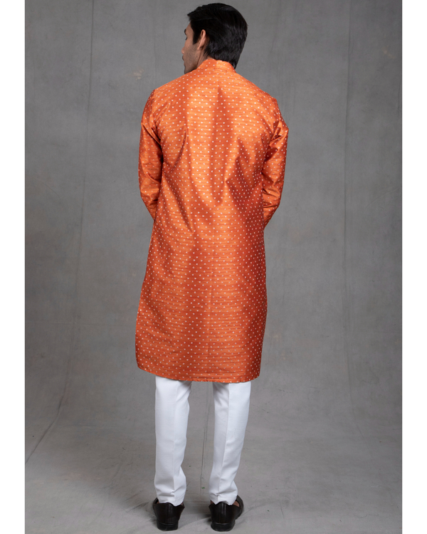 Rust printed kurta-churidar set - set of two 1