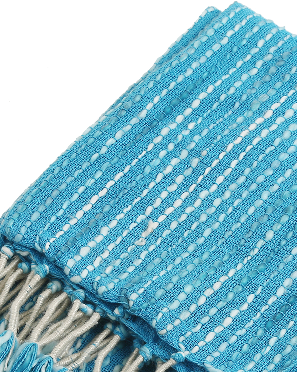 Turquoise and white throw 1