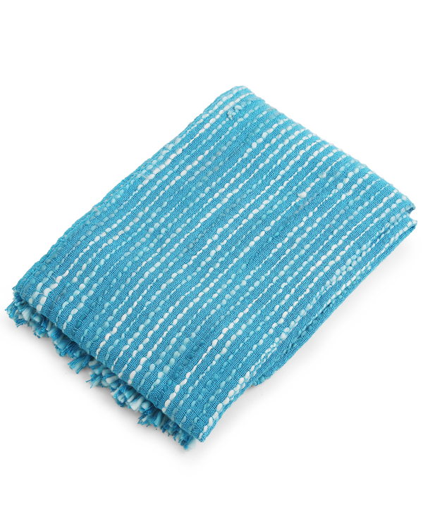 Turquoise and white throw 2