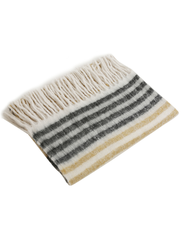 Mustard and ivory multicolour throw 1