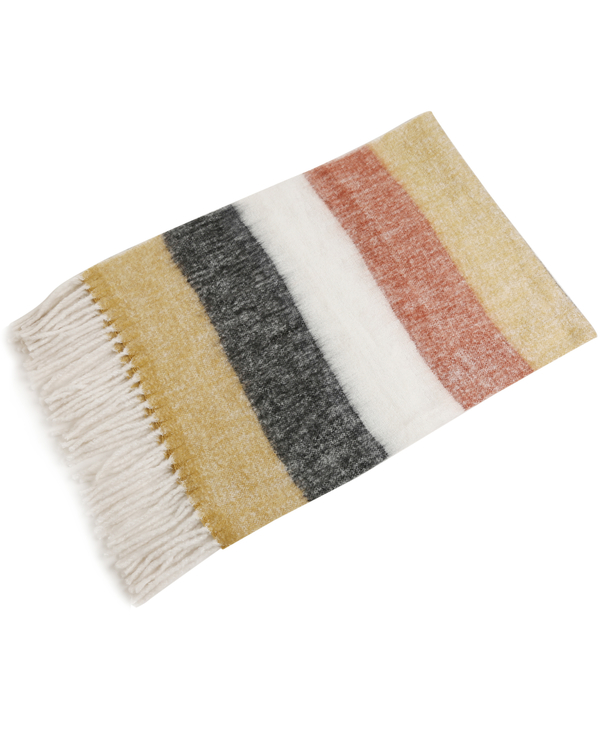 Mustard and ivory multicolour throw 2