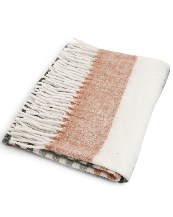 Pink and grey multicolour throw 2