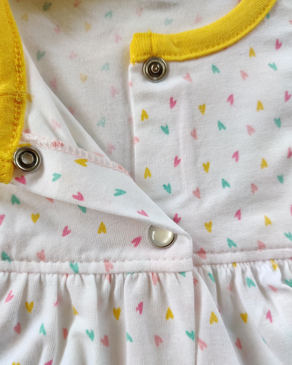 Yellow hearts cotton top and legging set - set of two 2