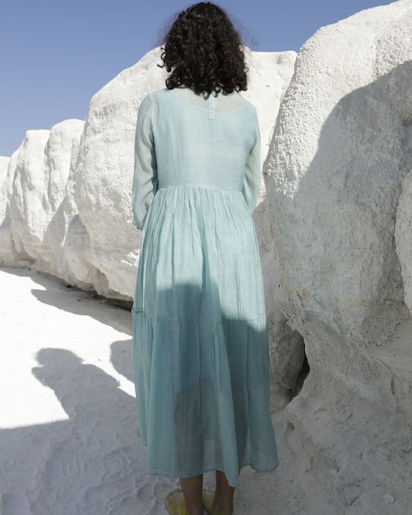 Light teal blue tiered dress 2