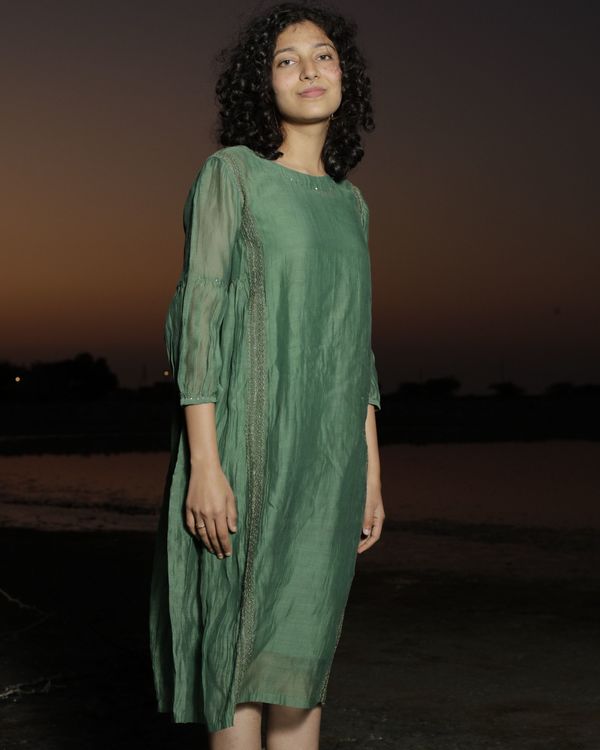 Bottle green maxi dress 1