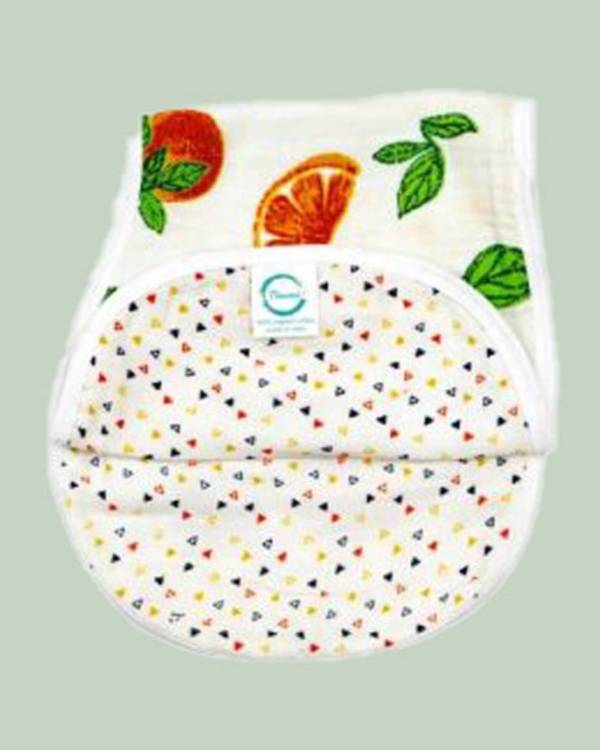 White and multicolor tropical fun themed muslin burp cloth - set of two 1