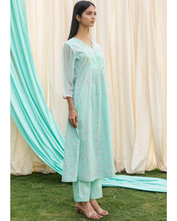 Light blue straight kurta set - set of two 2