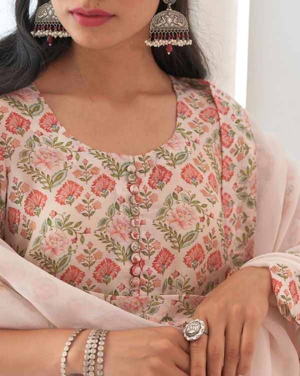 Ivory digital printed kurta sharara set - set of two 1
