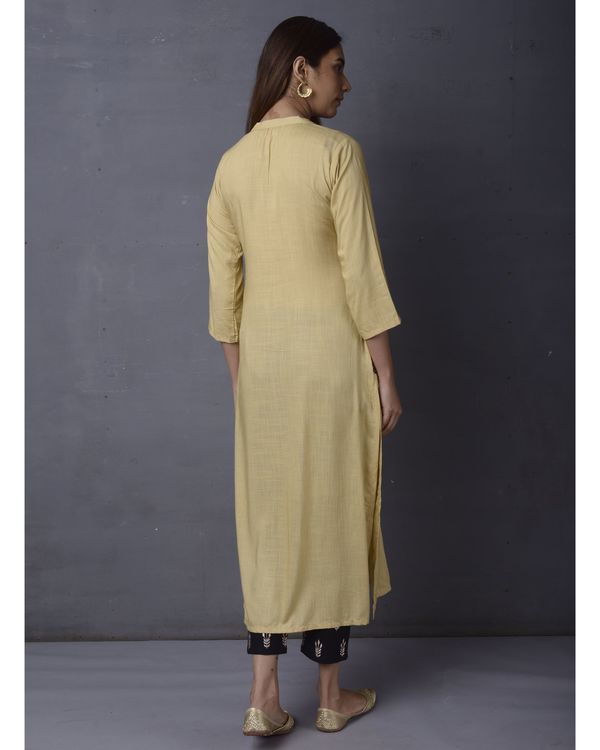 Beige embroidered kurta 1