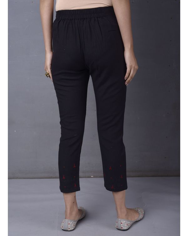 Black and red embroidered pant 1