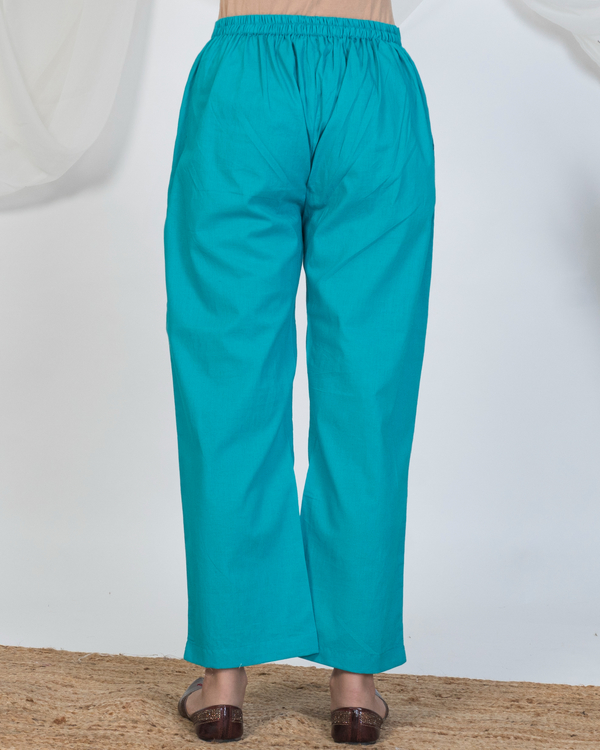 Solid blue pyjama pants 1