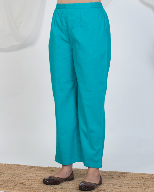 Solid blue pyjama pants 2