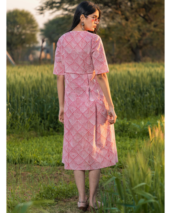 Rush Red handblock printed cotton dress 3