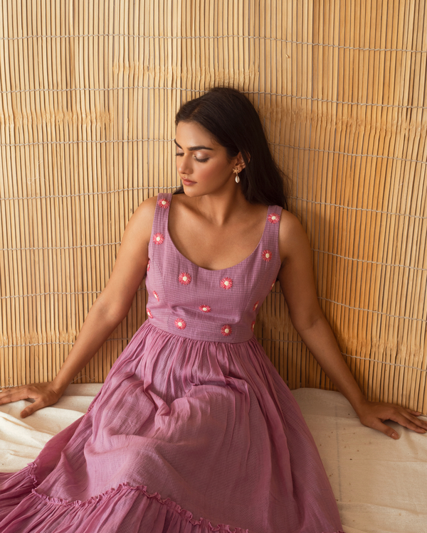 Deep lavender tiered dress 2