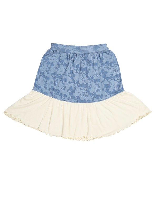 Cornflower blue and off white printed skirt 1