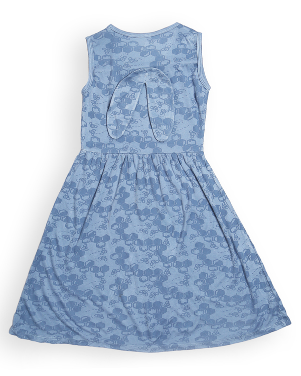 Cornflower blue printed dress 1