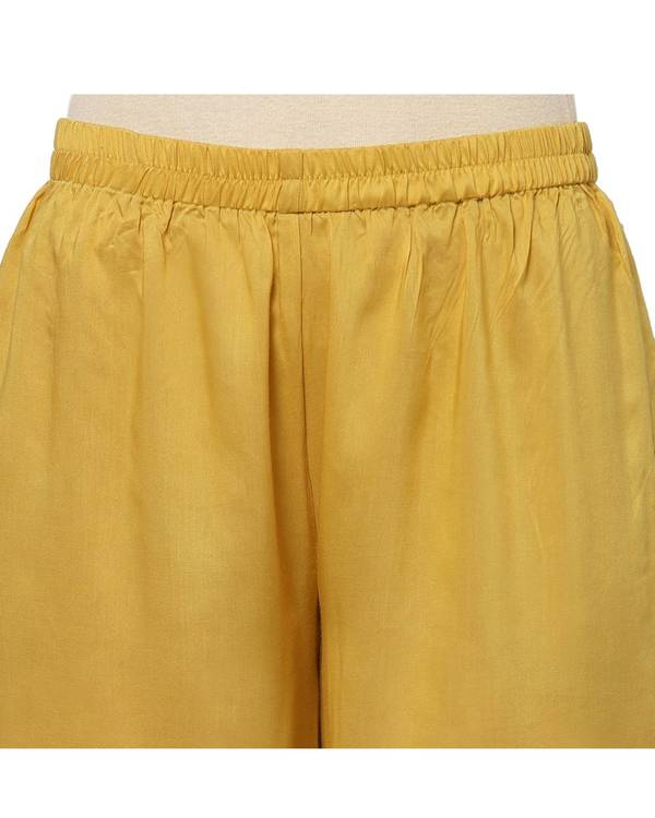 Mustard yellow lace detailed palazzo 2