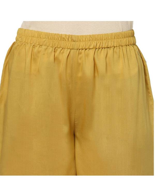 Mustard yellow embroidered palazzo 2