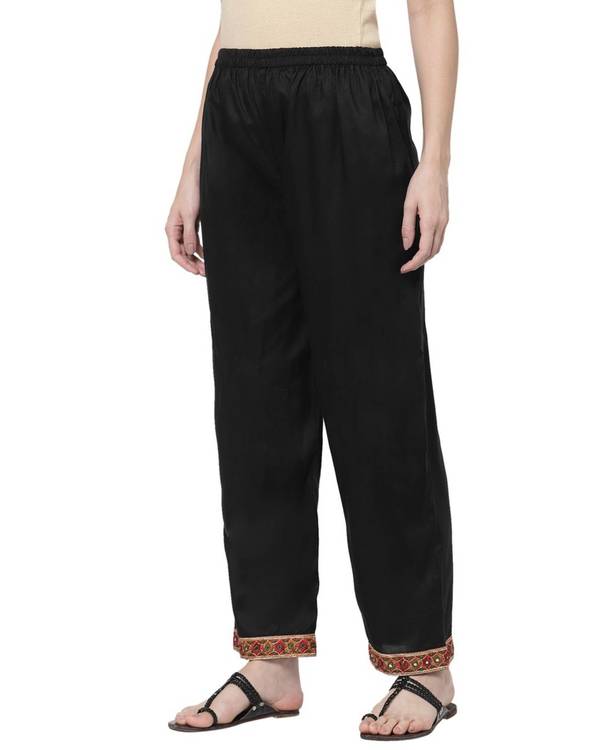 Black embroidered palazzo 1