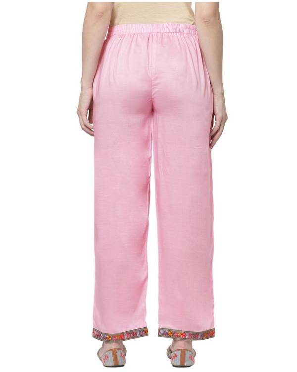 Pink embroidered palazzo 1
