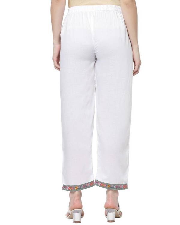 White embroidered palazzo 1
