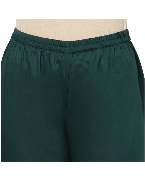 Dark green lace detailed palazzo 2