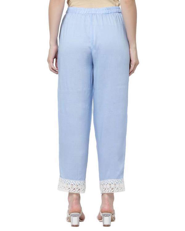 Ice blue lace detailed palazzo 1