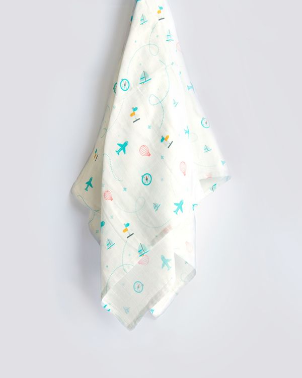 Lil travel and rain themed swaddle set - set of two 1