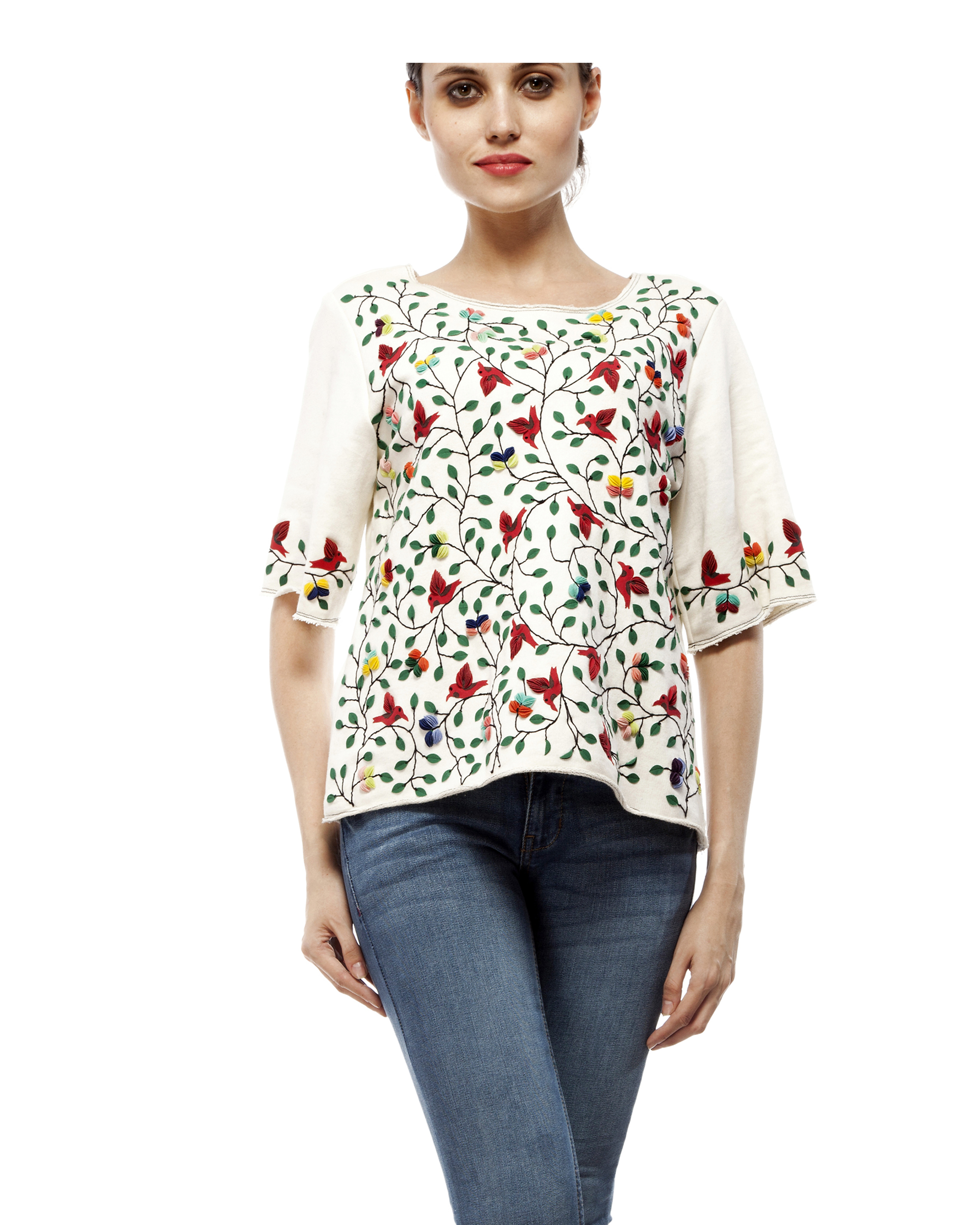 White applique top by Rimzim Dadu The Secret Label